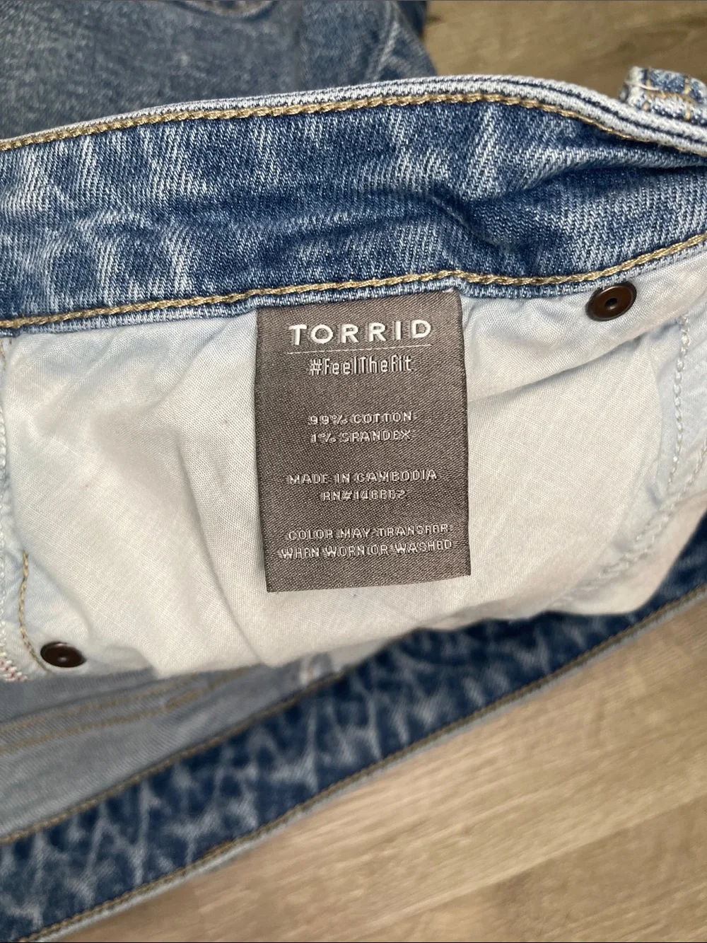 torrid Light Blue Distressed Denim Shorts